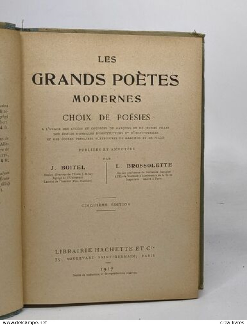 Les Grands Poètes Modernes (extraits) - Autres & Non Classés