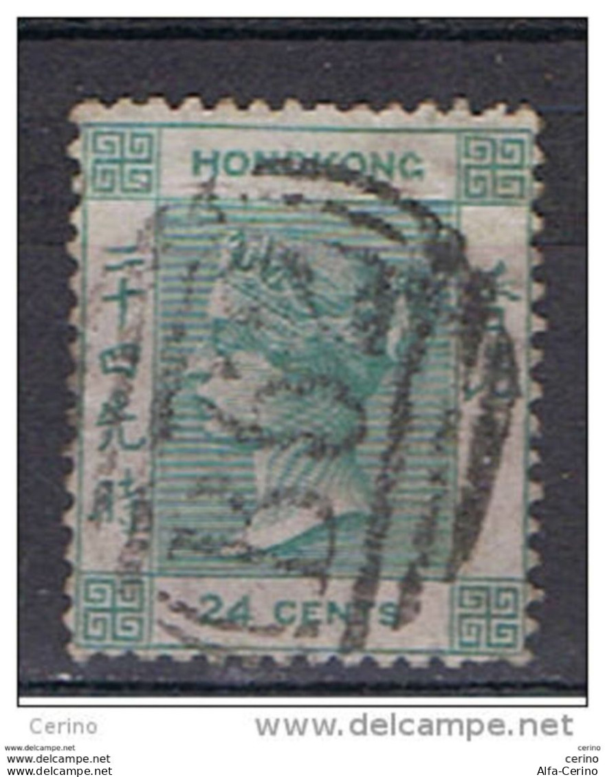 HONG-KONG:  1863/77  VICTORIA  -  24 C.  USED  STAMP  -  YV/TELL. 15 - Gebraucht