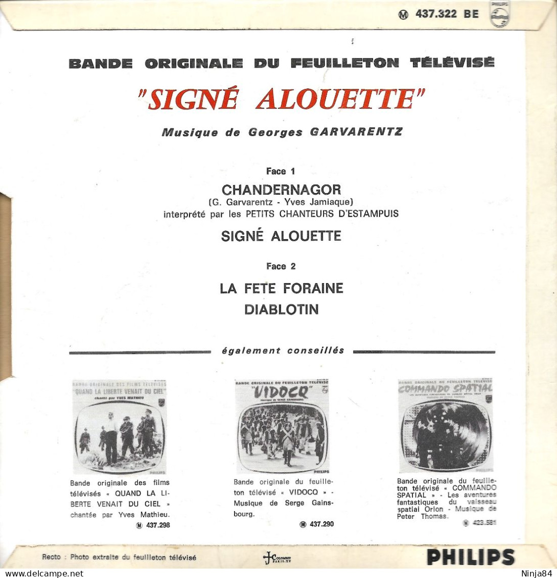 EP 45 RPM (7") B-O-F Georges Garvarentz  "  Signé Alouette  " - Música De Peliculas