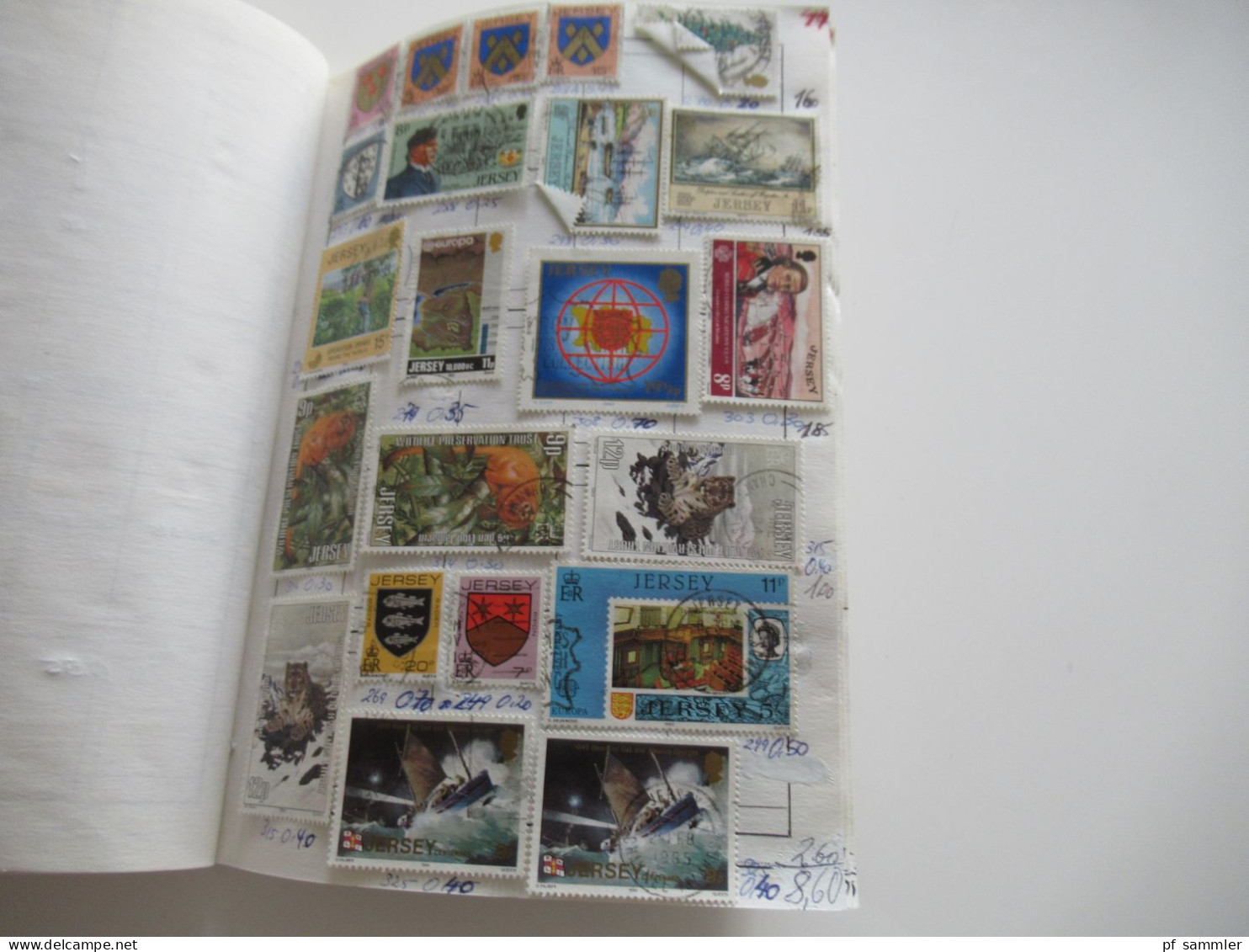 Sammlung / interessantes Auswahlheft Europa Britische Kanalinseln - ca. 1995 massenweise gestempelte Marken / Fundgrube!