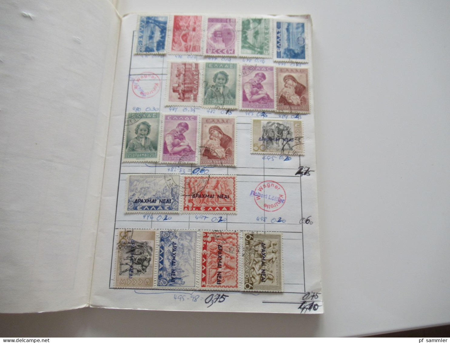 Sammlung / 3 interessante Auswahlhefte Europa Griechenland ca.1900 - 1993 massenweise gestempelte Marken / Fundgrube!