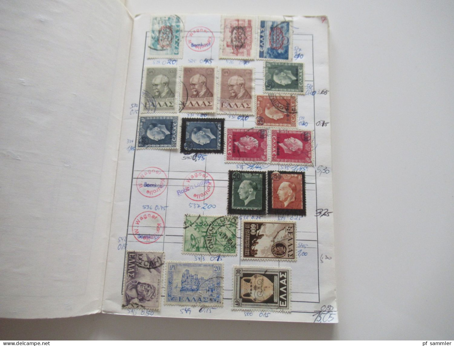 Sammlung / 3 interessante Auswahlhefte Europa Griechenland ca.1900 - 1993 massenweise gestempelte Marken / Fundgrube!