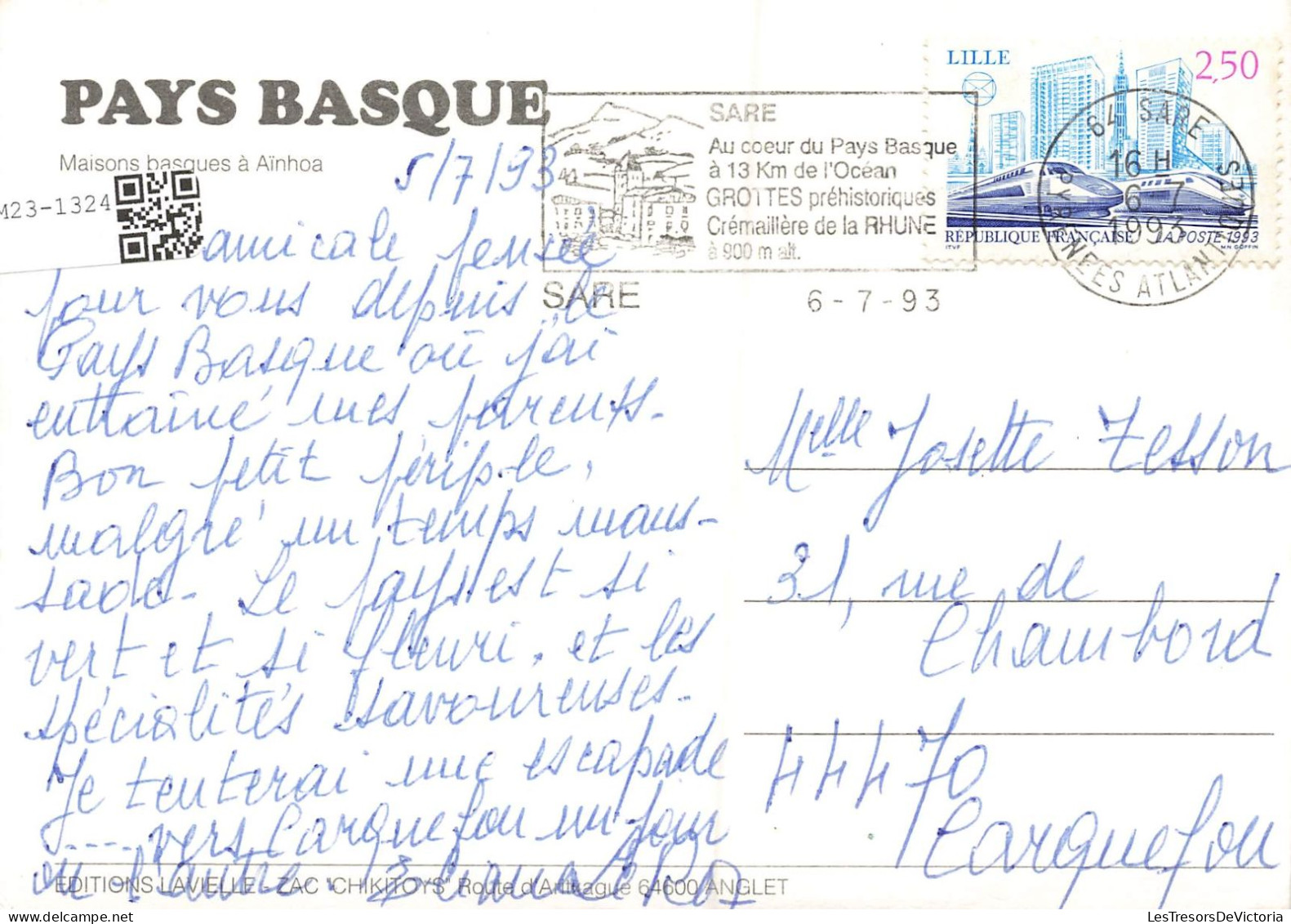 FRANCE - Ainhoa - Maisons Basques - Carte Postale - Ainhoa