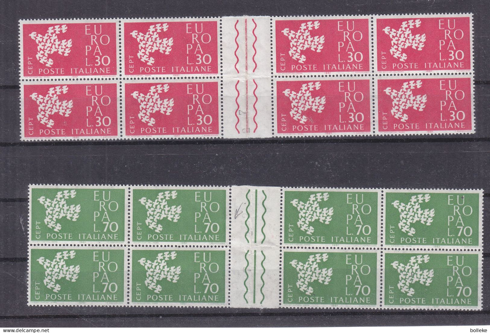 Europa 61 - Italie - Yvert 858 /9 ** - Avec Interpanneaux - - 1961