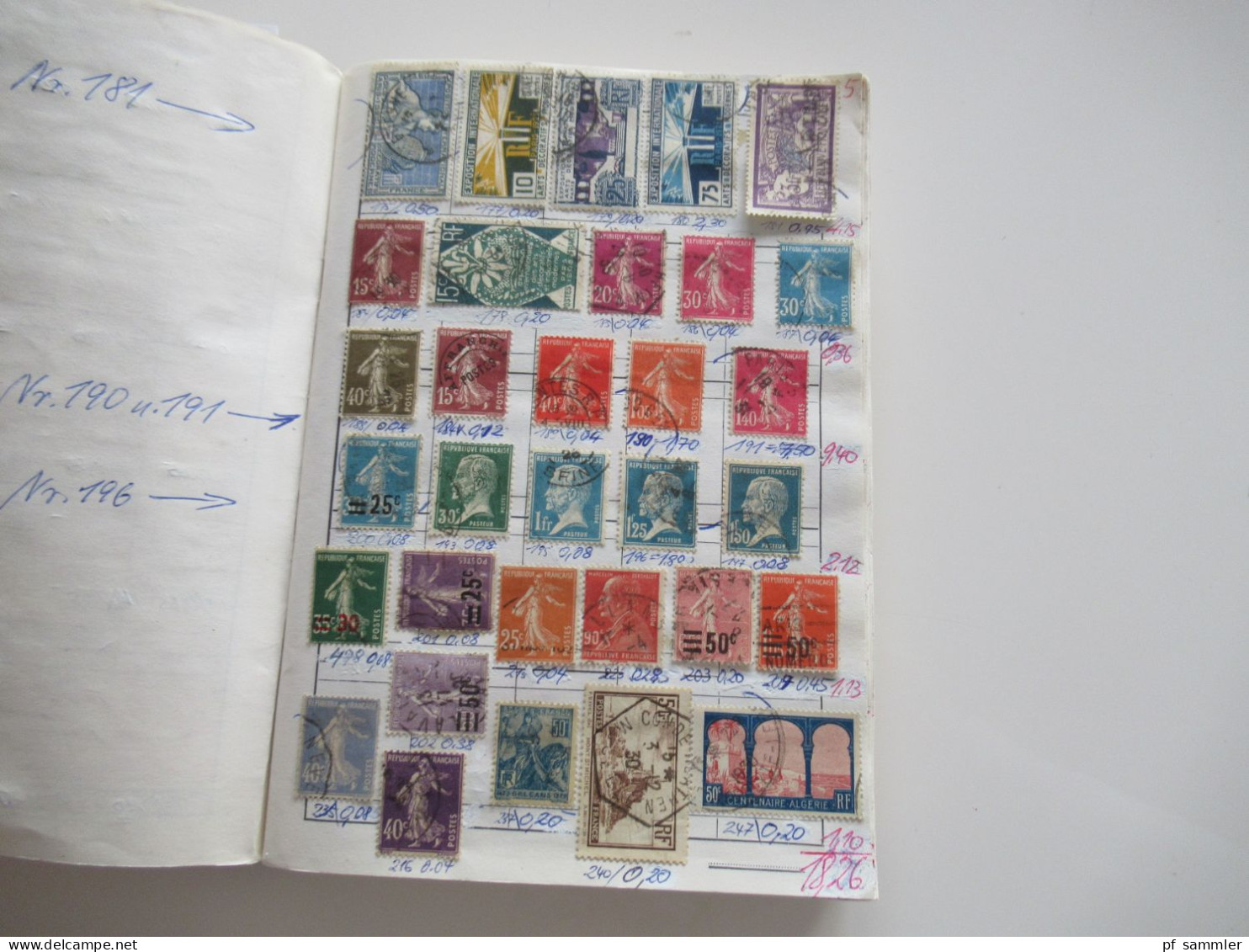 Sammlung / interessantes Auswahlheft Europa Frankreich ab Klassik - 1971 massenweise gestempelte Marken / Fundgrube!