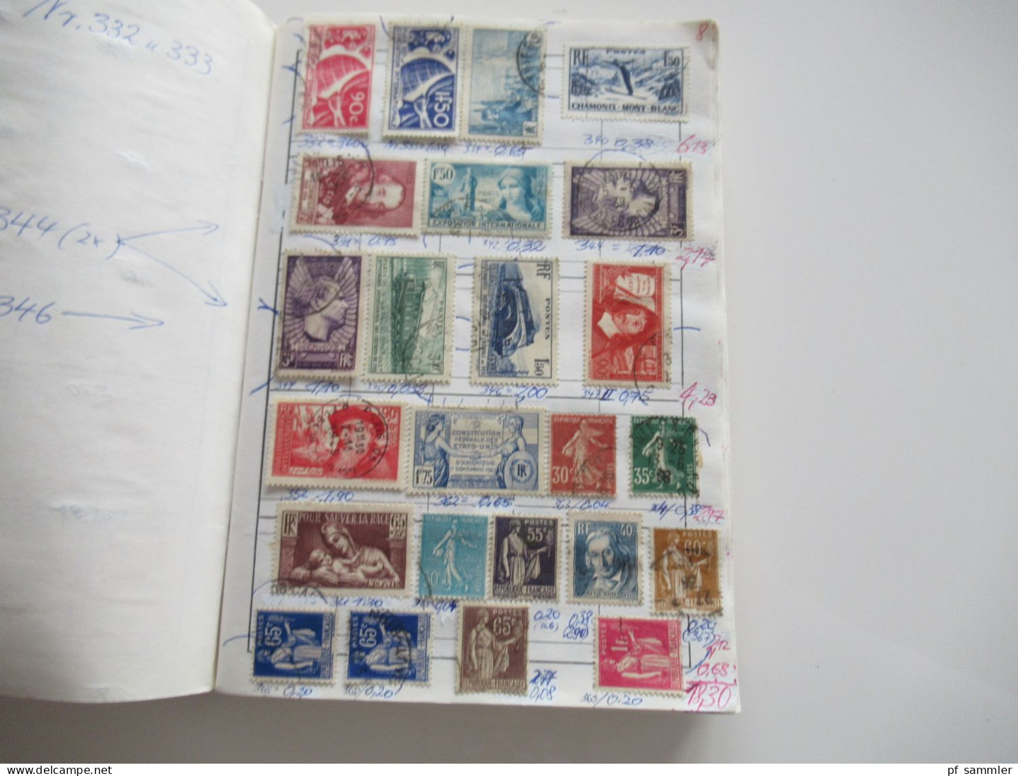 Sammlung / interessantes Auswahlheft Europa Frankreich ab Klassik - 1971 massenweise gestempelte Marken / Fundgrube!