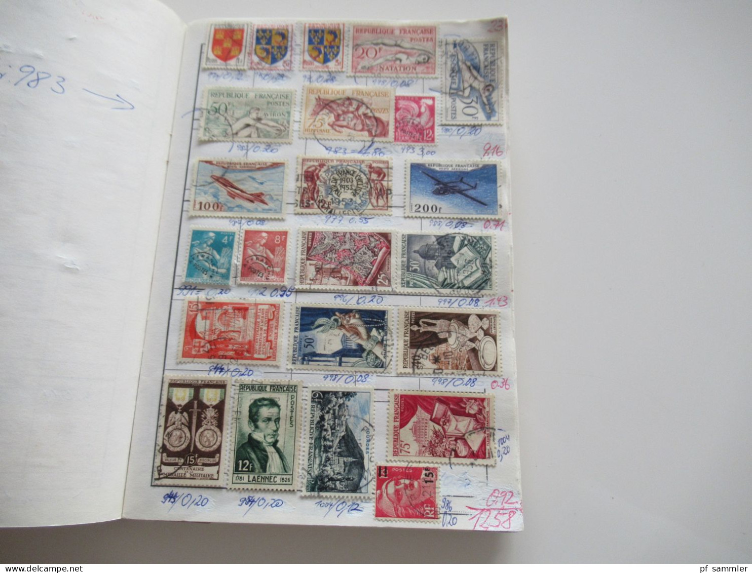 Sammlung / interessantes Auswahlheft Europa Frankreich ab Klassik - 1971 massenweise gestempelte Marken / Fundgrube!