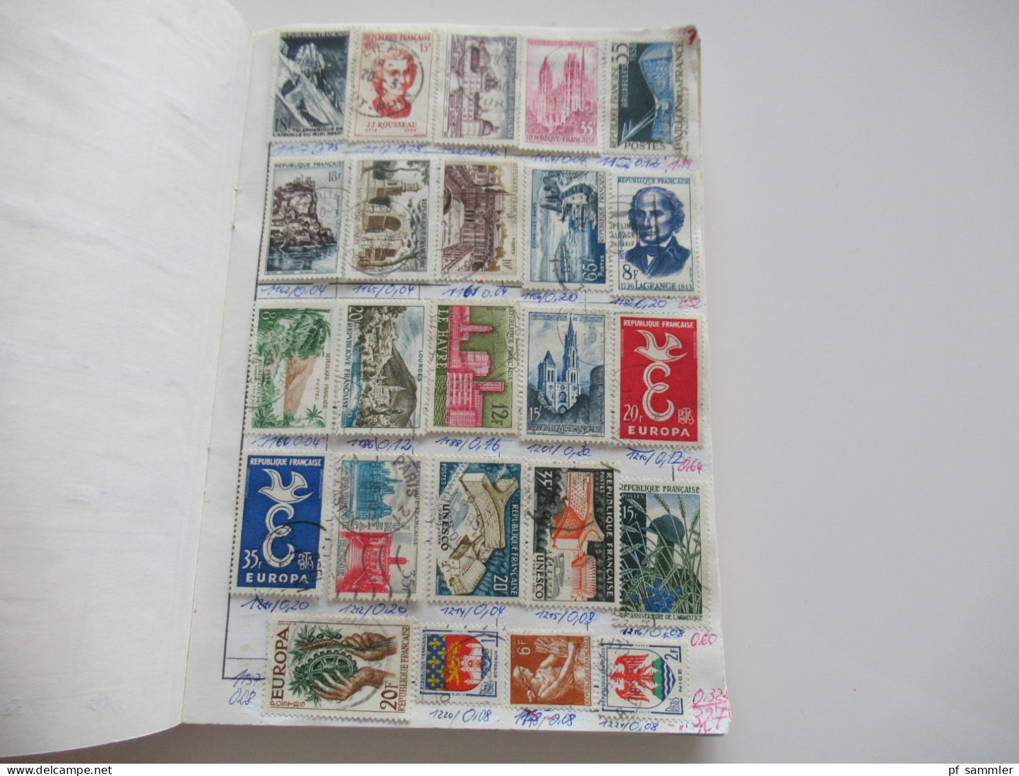 Sammlung / interessantes Auswahlheft Europa Frankreich ab Klassik - 1971 massenweise gestempelte Marken / Fundgrube!