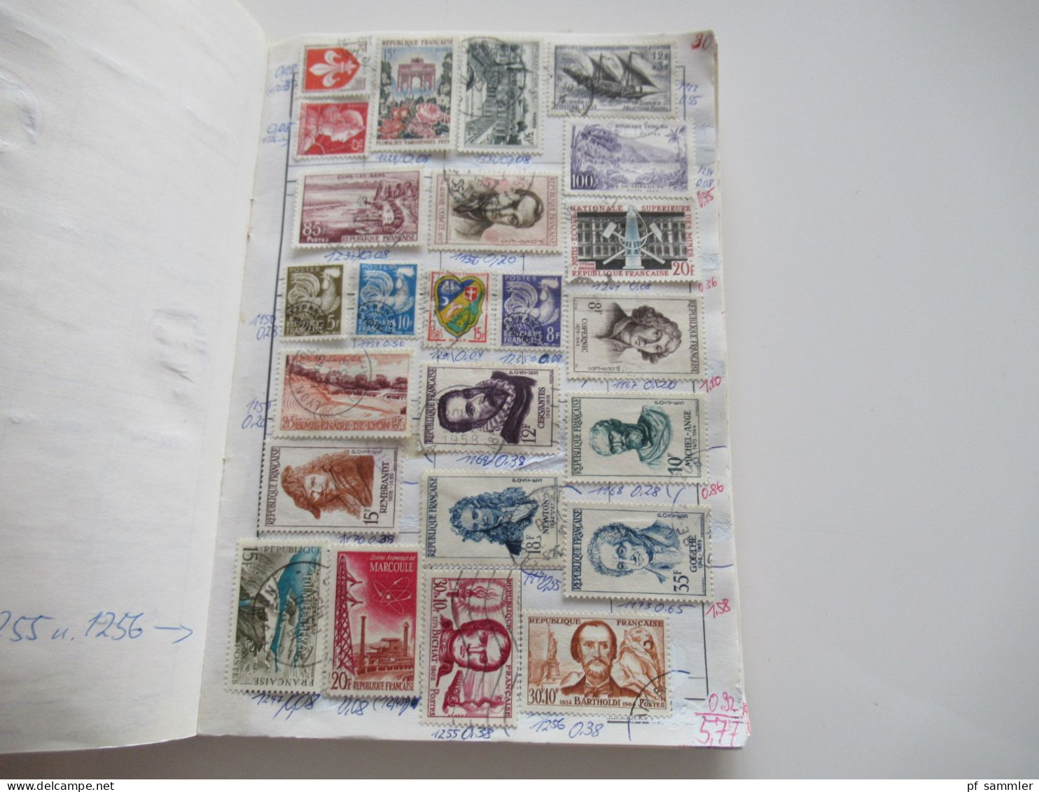 Sammlung / interessantes Auswahlheft Europa Frankreich ab Klassik - 1971 massenweise gestempelte Marken / Fundgrube!