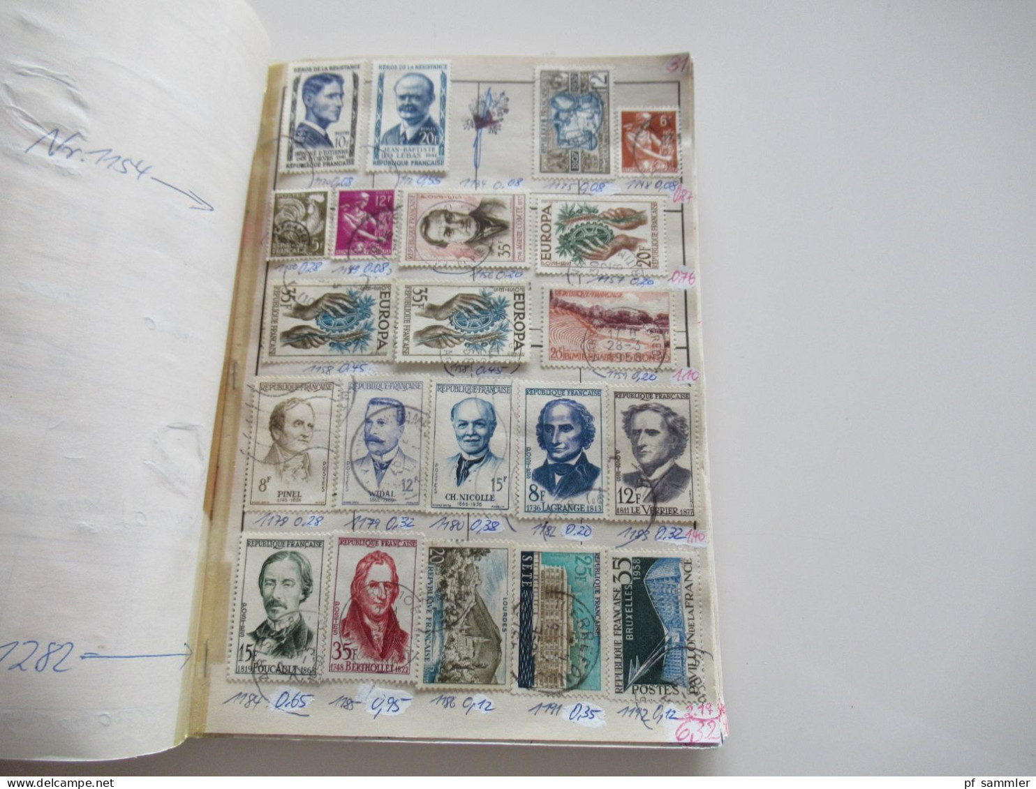 Sammlung / interessantes Auswahlheft Europa Frankreich ab Klassik - 1971 massenweise gestempelte Marken / Fundgrube!