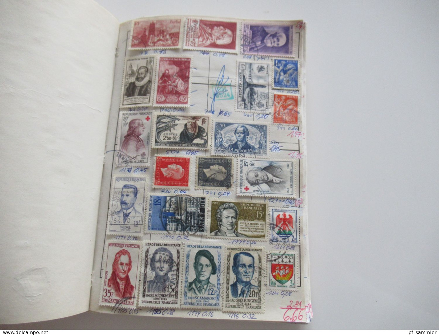 Sammlung / interessantes Auswahlheft Europa Frankreich ab Klassik - 1971 massenweise gestempelte Marken / Fundgrube!