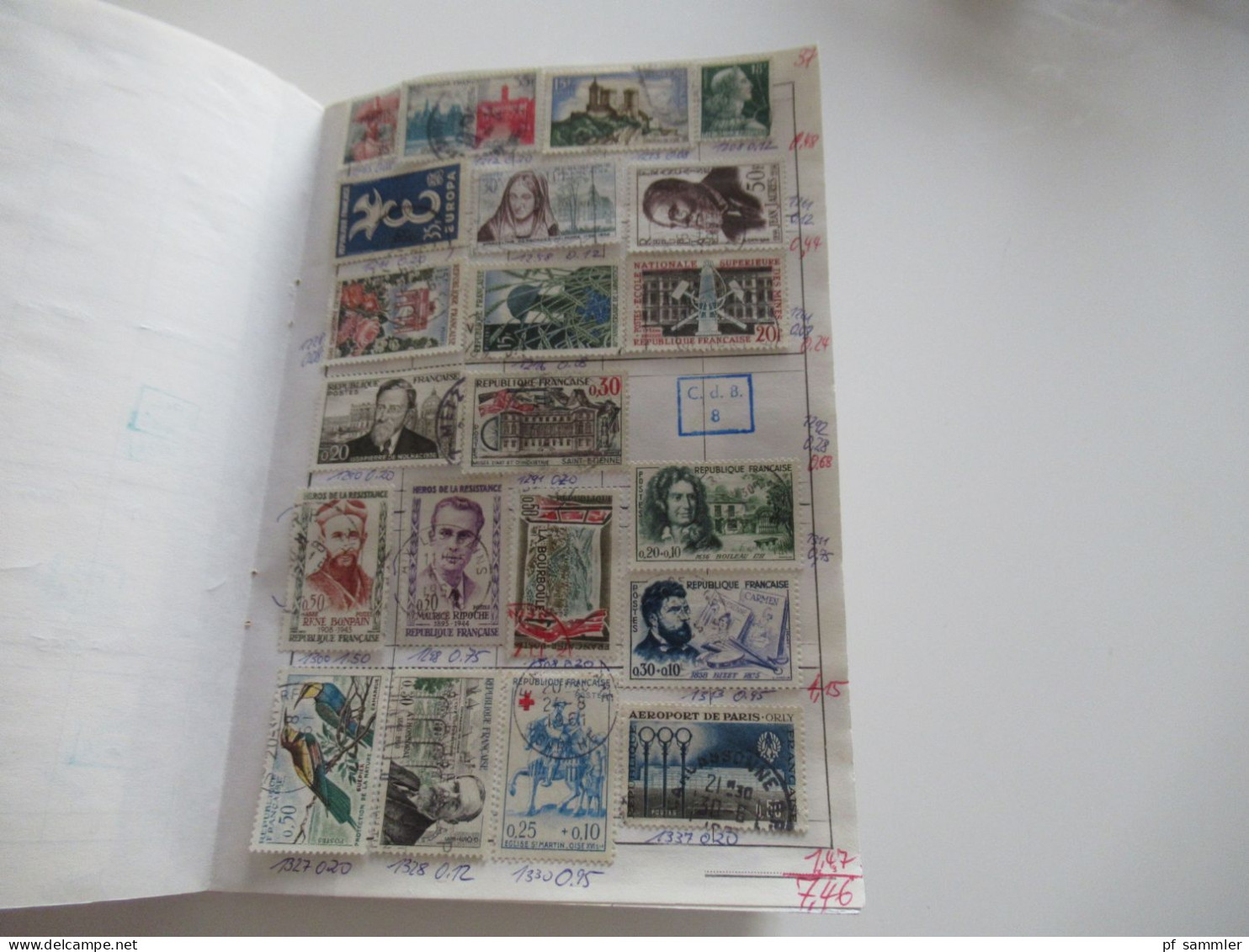 Sammlung / interessantes Auswahlheft Europa Frankreich ab Klassik - 1971 massenweise gestempelte Marken / Fundgrube!