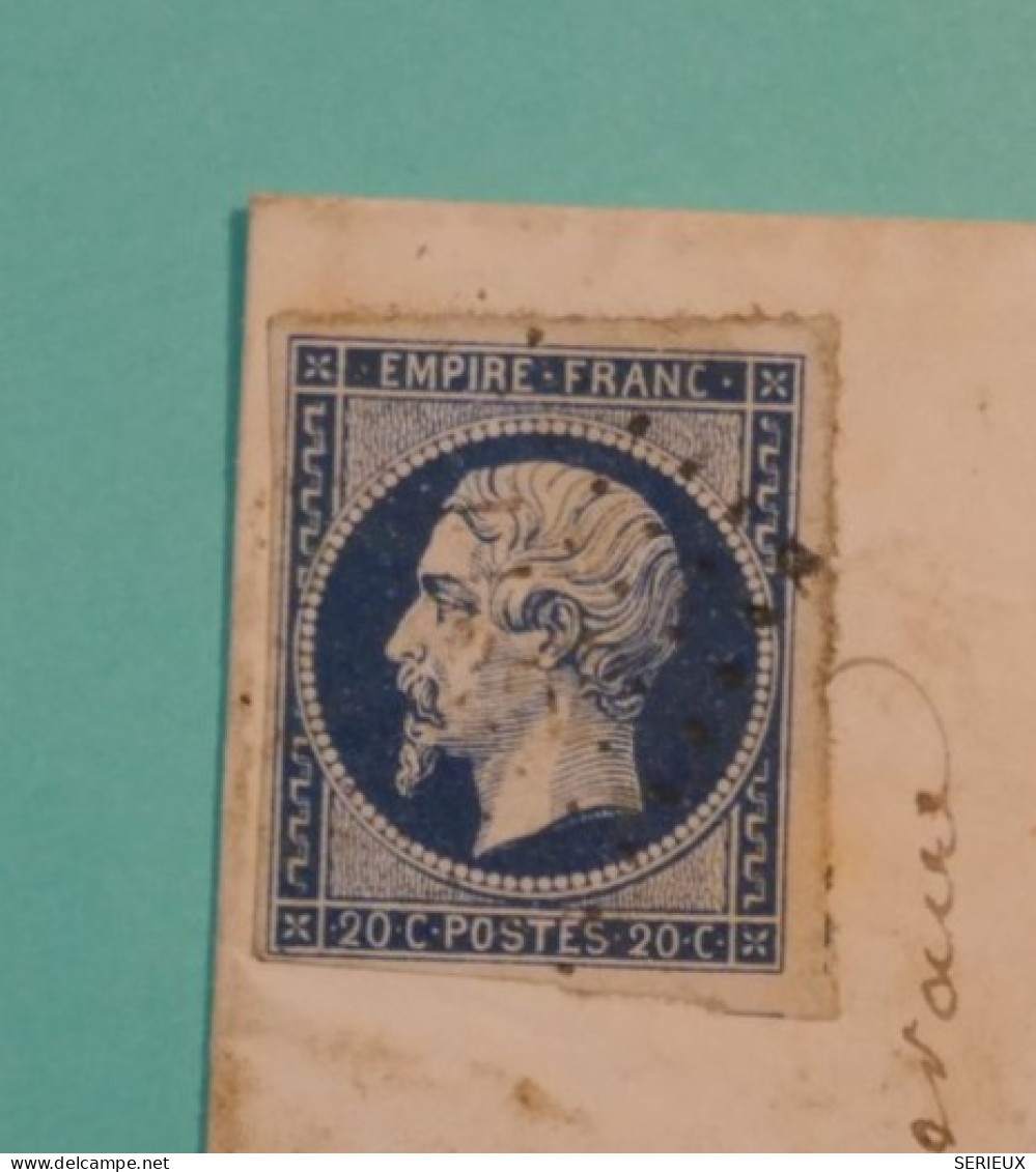DF17 FRANCE  BELLE  LETTRE FERROVIAIRE 1856  +N°14 +  NANCY .. HAMBURG BAR ?  +AFF. INTERESSANT++ + - 1849-1876: Periodo Clásico