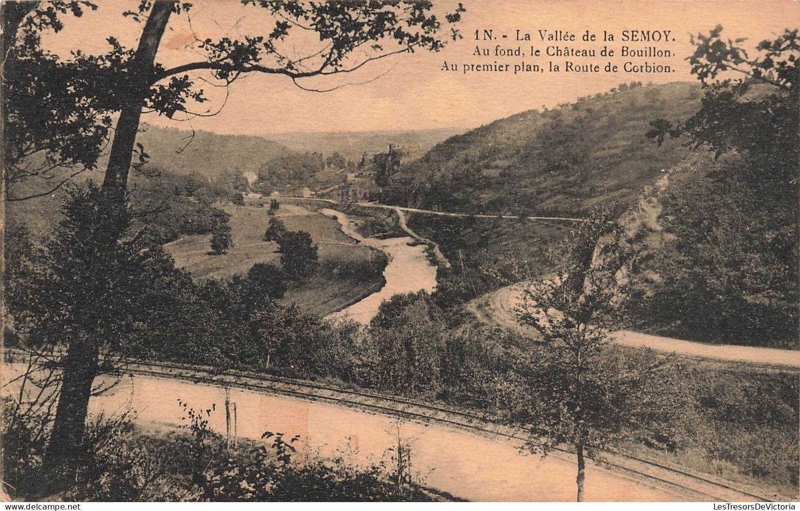 BELGIQUE - La Vallée De Semoy - Au Fond, Le Château De Bouillon - Au Premier Plan, La Route De Corbion - Carte Postale - Bouillon