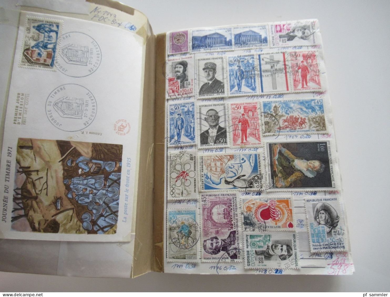 Sammlung / Interessantes Auswahlheft Europa Frankreich Ab 1971 - 1982 Massenweise Gestempelte Marken / Fundgrube! - Collections (en Albums)