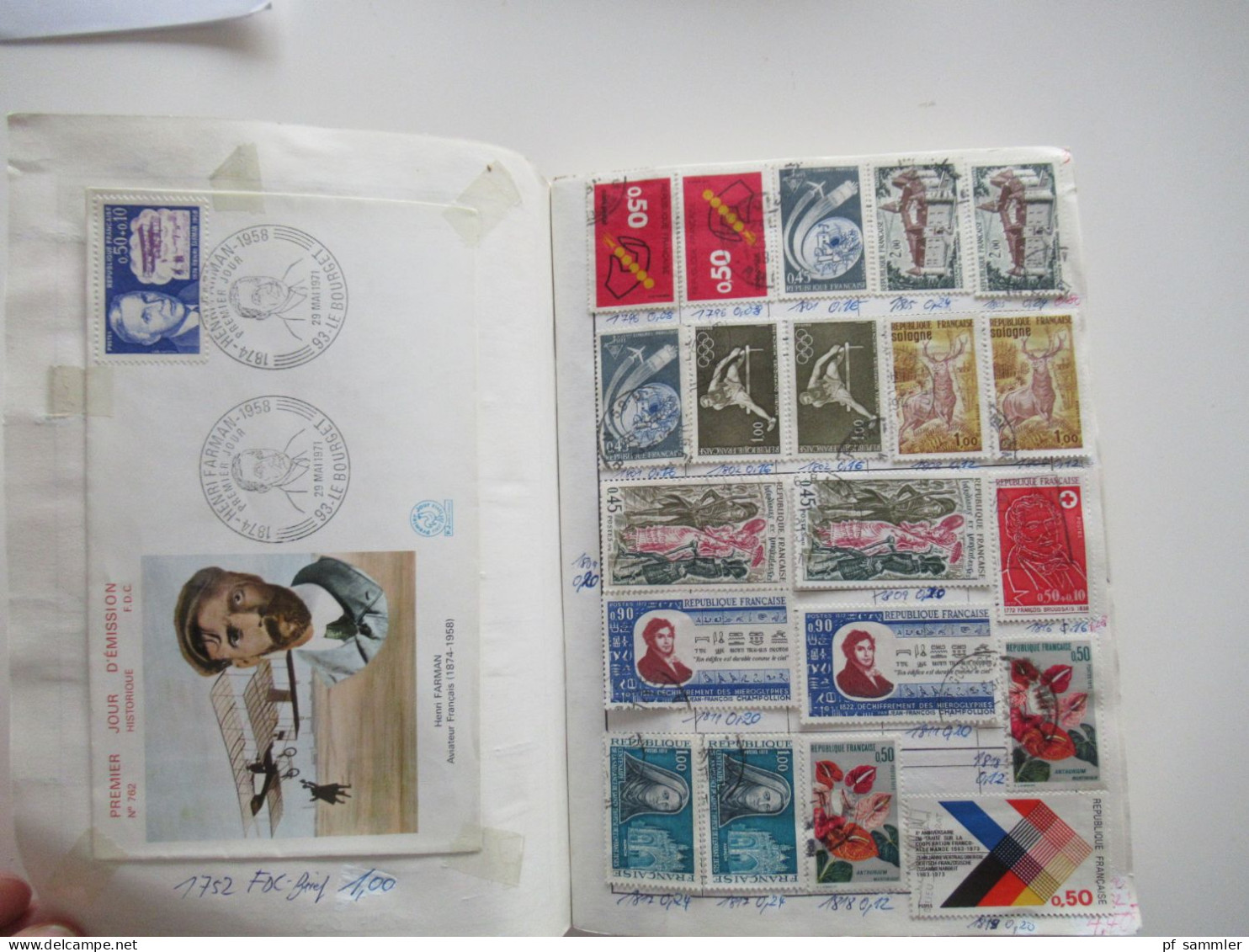 Sammlung / Interessantes Auswahlheft Europa Frankreich Ab 1971 - 1982 Massenweise Gestempelte Marken / Fundgrube! - Collections (en Albums)