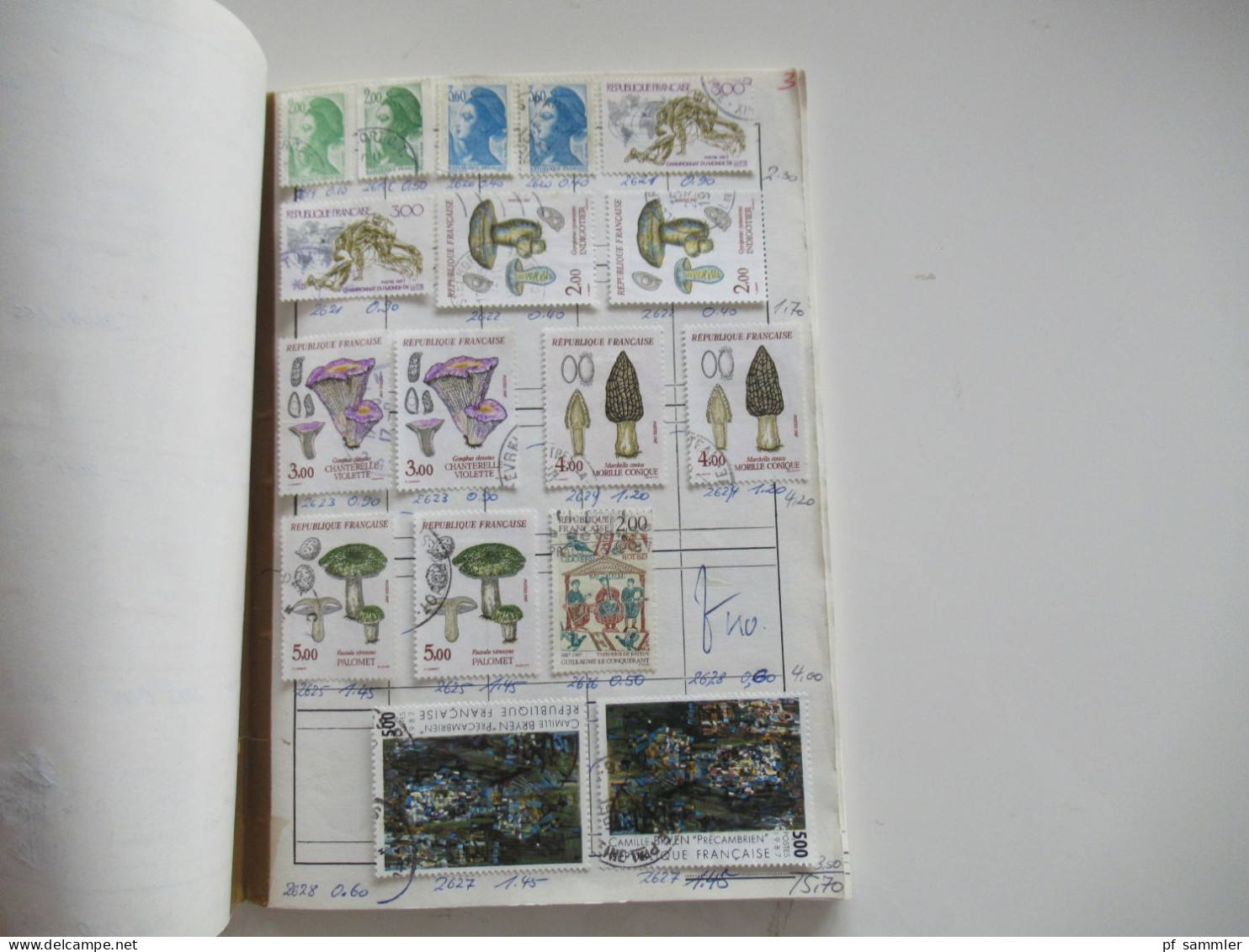 Sammlung / Interessantes Auswahlheft Europa Frankreich Ab 1987 - 1989 Einige Gestempelte Marken / Fundgrube! - Collections (with Albums)