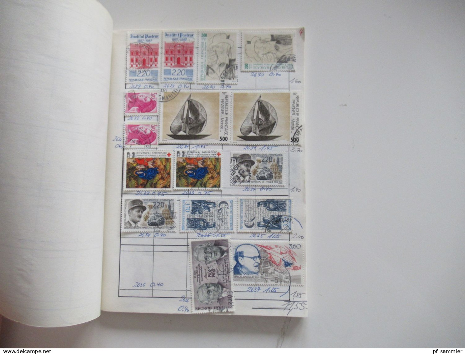 Sammlung / Interessantes Auswahlheft Europa Frankreich Ab 1987 - 1989 Einige Gestempelte Marken / Fundgrube! - Collections (with Albums)