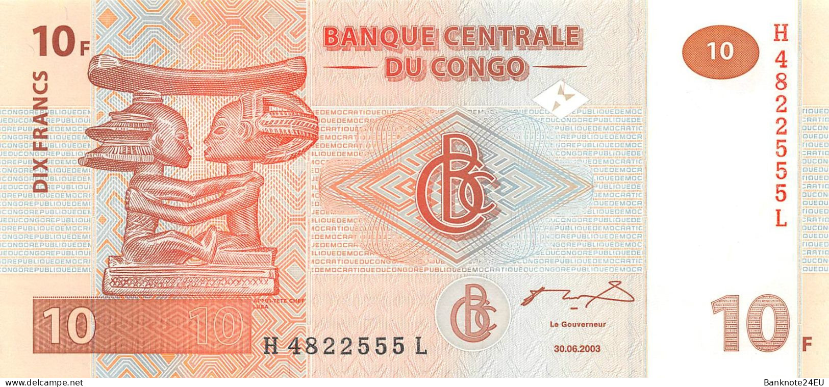 Congo 10 Francs 2003 Unc Pn 93a.1 - Other - Africa