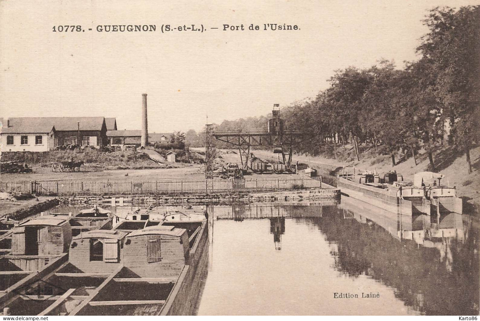 Gueugnon * Le Port De L'usine * Péniche Batellerie - Gueugnon