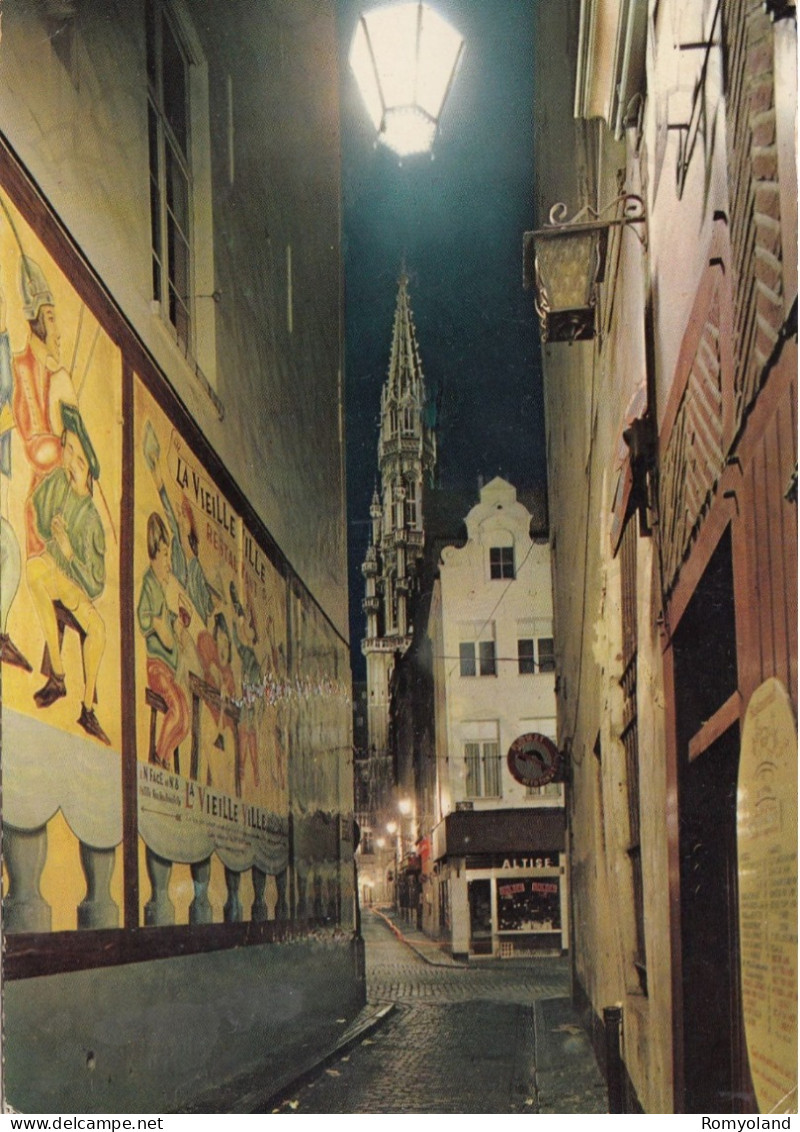 CARTOLINA  BRUXELLES,BELGIO-PETITE RUE DES BOUCHERS-BOLLO STACCATO,VIAGGIATA 1979 - Transport Urbain Souterrain