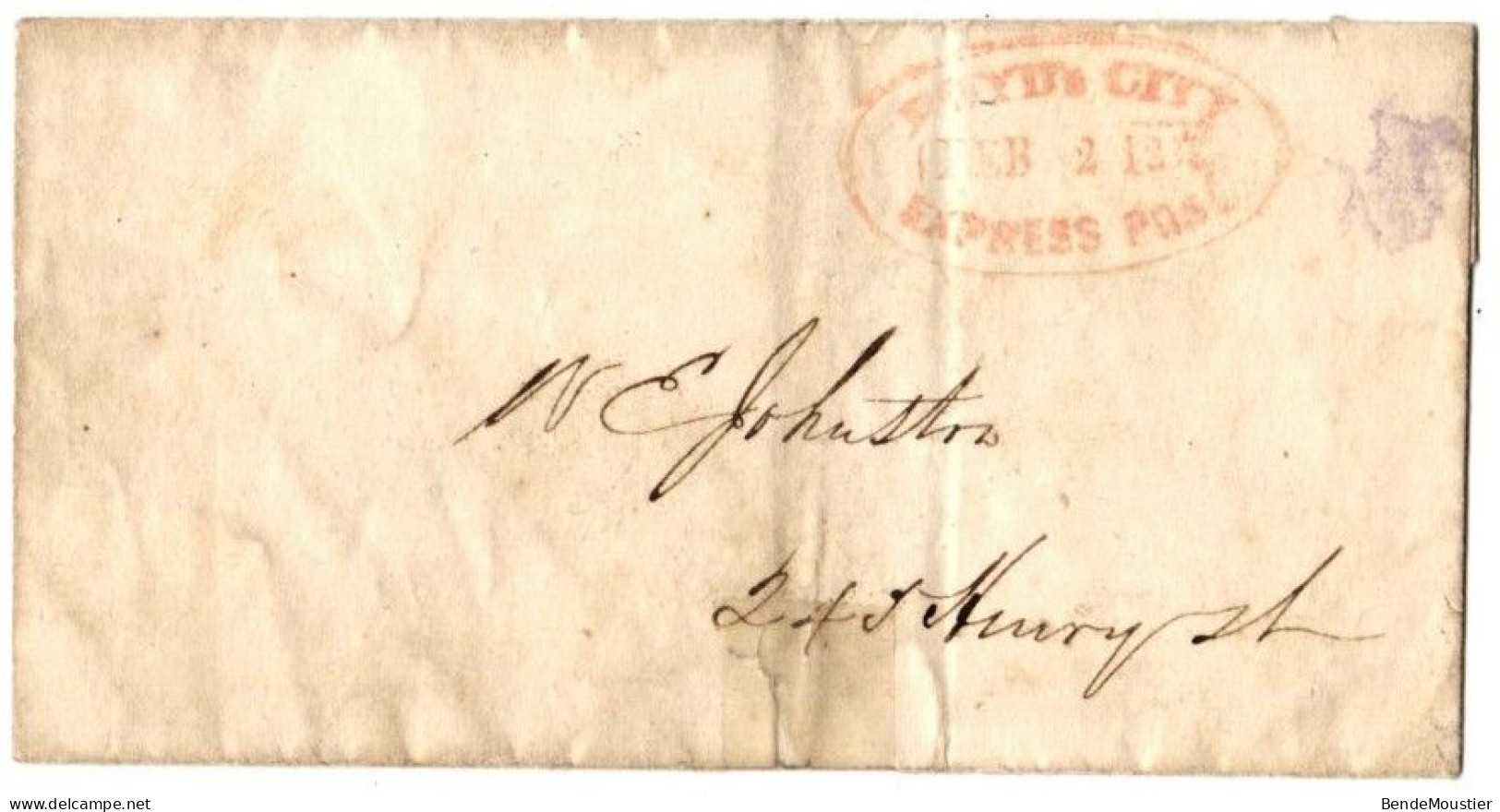 (N87) USA Red Postal Markings Boyd's City Express Post. - …-1845 Préphilatélie