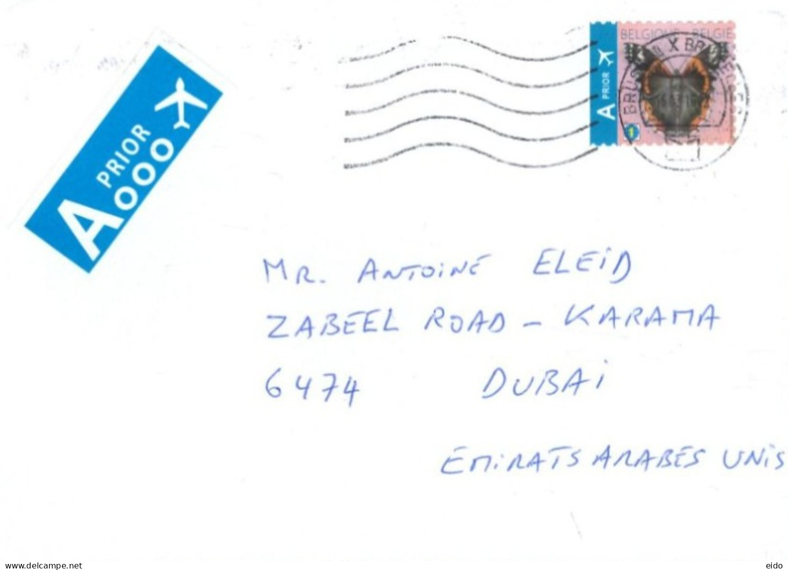 BELGIUM : 2016, STAMP COVER TO DUBAI. - Lettres & Documents