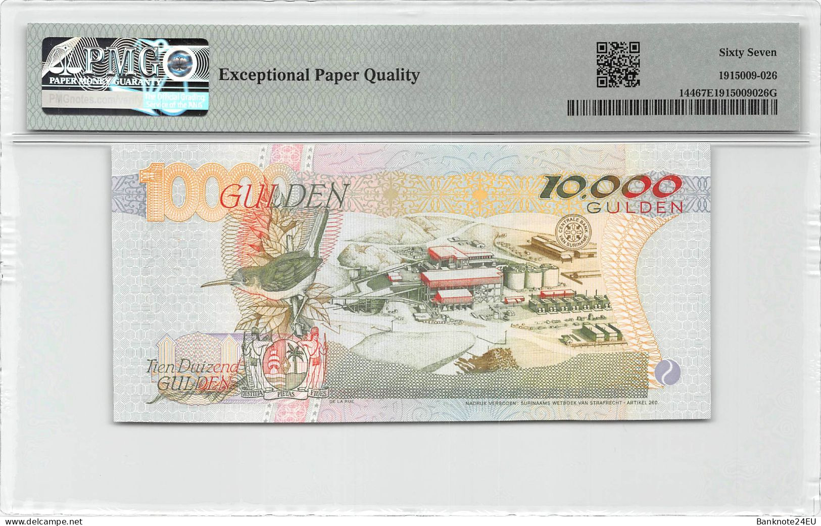 Suriname 10.000 Gulden 1997 Unc PMG 67 EPQ Pn 144 - Sonstige – Amerika
