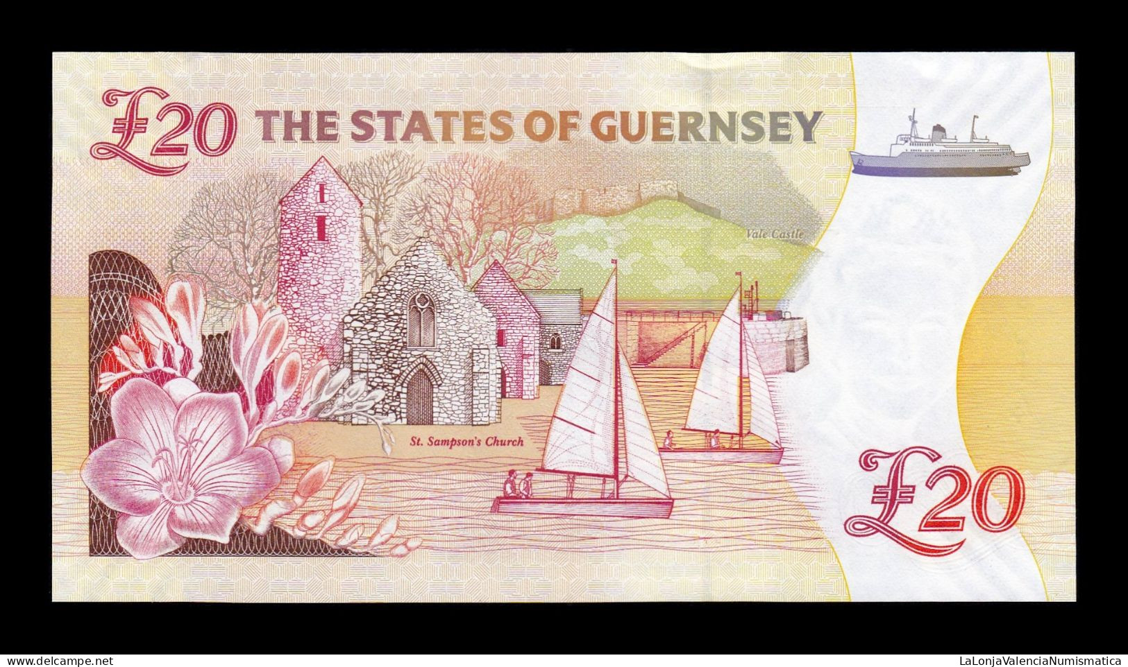 Guernsey 20 Pounds Elizabeth II ND (1996-2023) Pick 58c Sc Unc - Guernesey