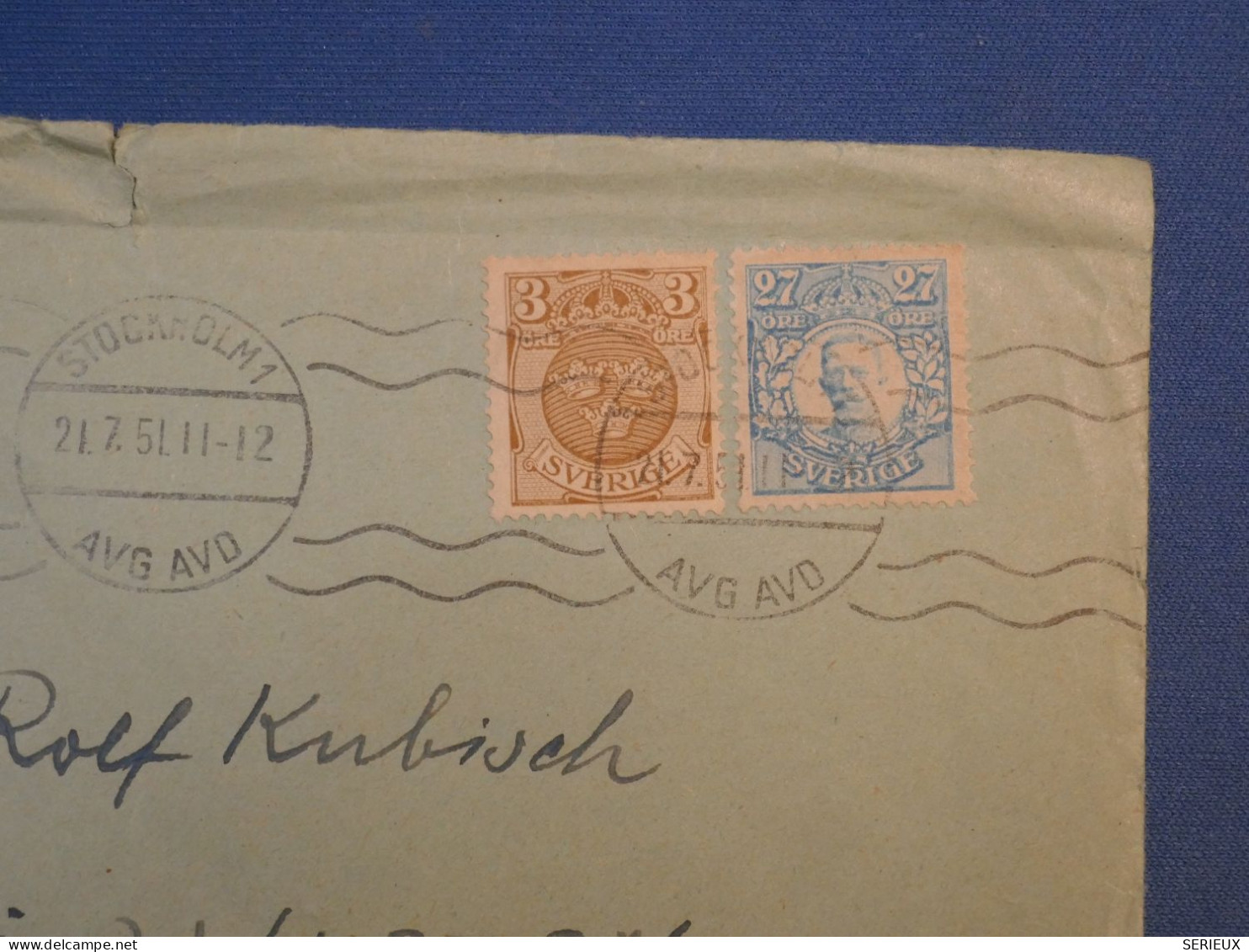 DF17 SVERIGE BELLE LETTRE 1951  STOKHOLM A WURZEN  GERMANY ++  SUEDE +AFF.  PLAISANT++ + - Covers & Documents