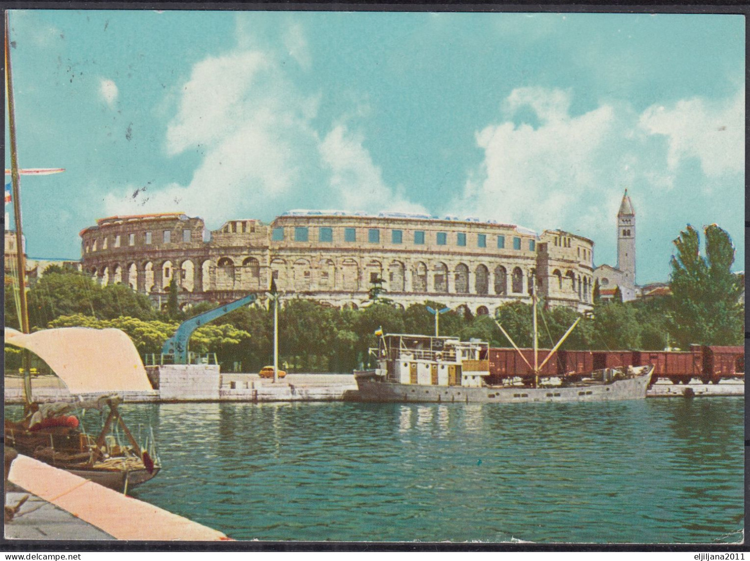 Yugoslavia / Croatia ⁕ Arena PULA  1961 Amfiteatar - Used Postcard - Yougoslavie