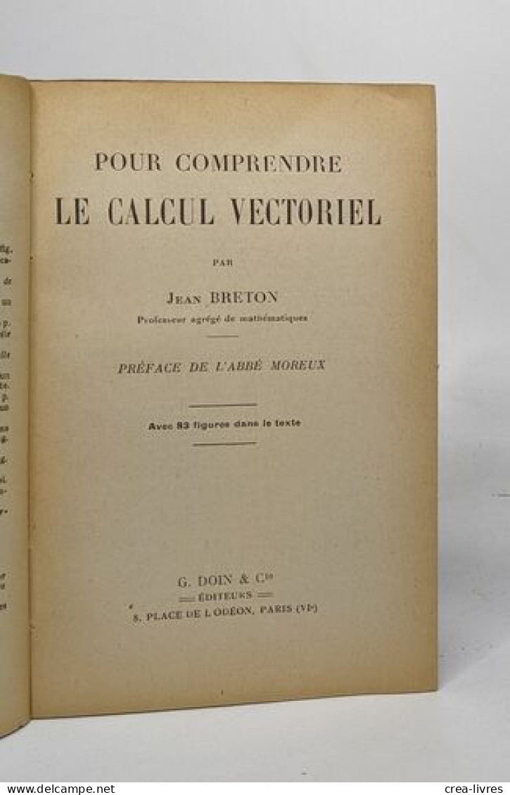 Pour Comprendre - Le Calcul Vectoriel - Non Classés