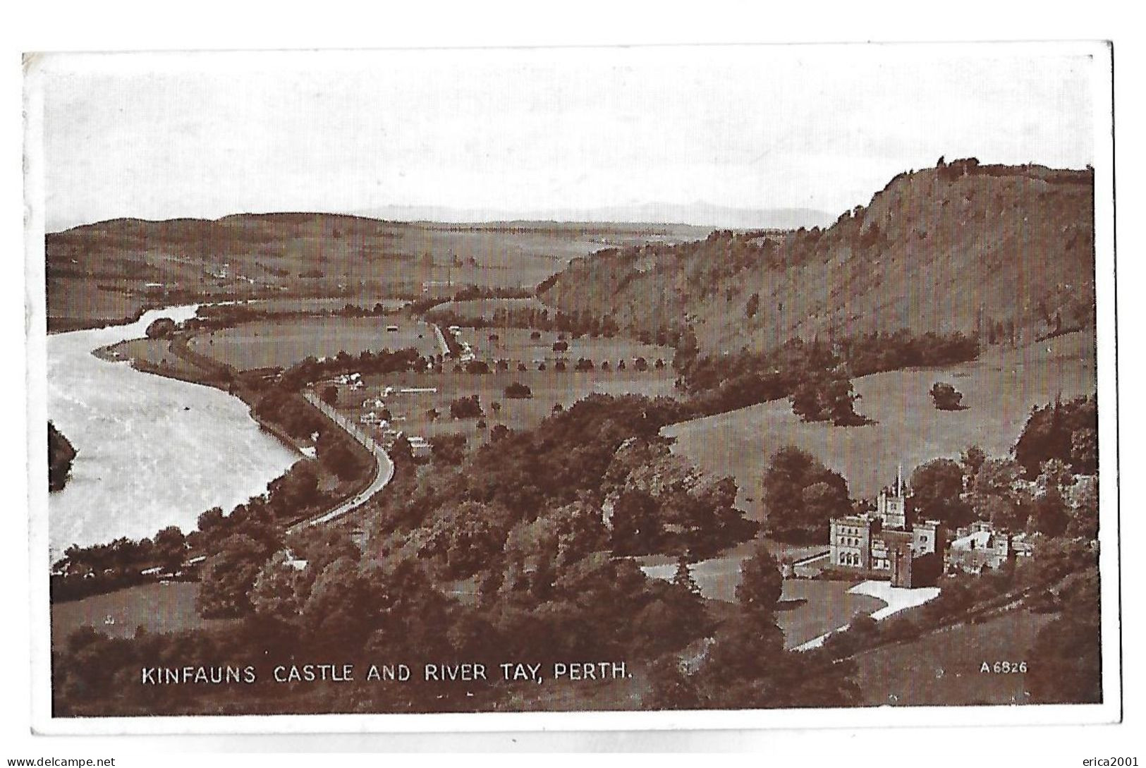 Perthshire. Perth, Kinfauns Castle And River Tay. - Perthshire