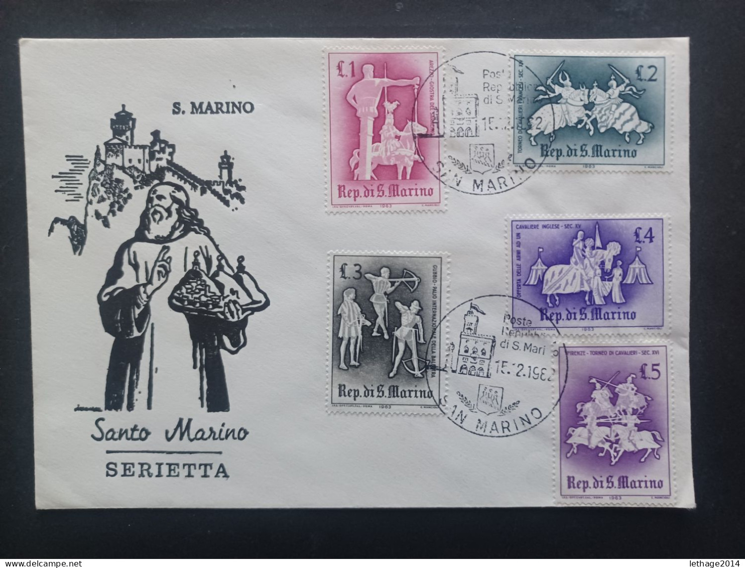 SAN MARINO FIRST DAY COVER 1963 GIOSTRE E TORNEI - Covers & Documents