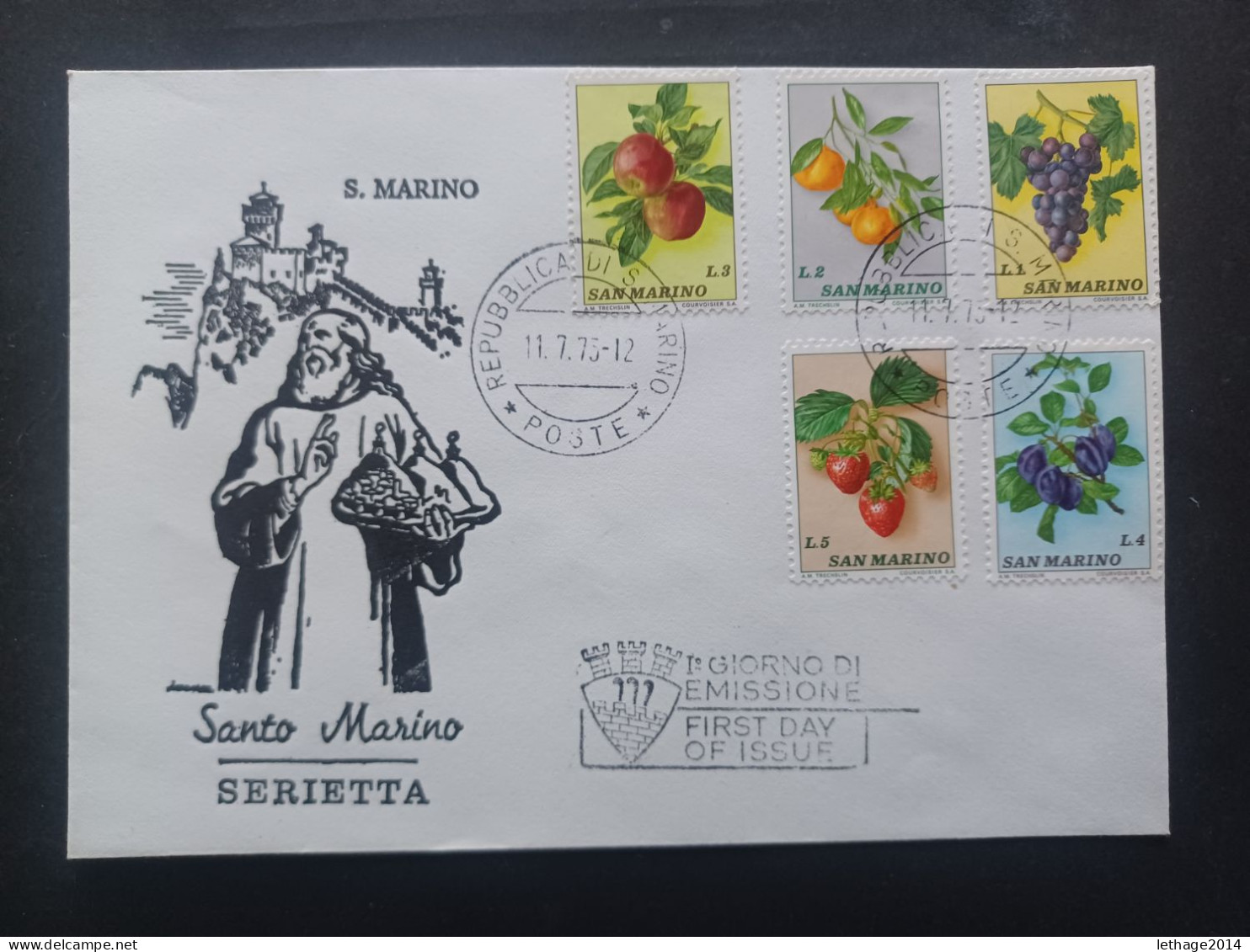 SAN MARINO FIRST DAY COVER 1972 FRUTTA - Storia Postale