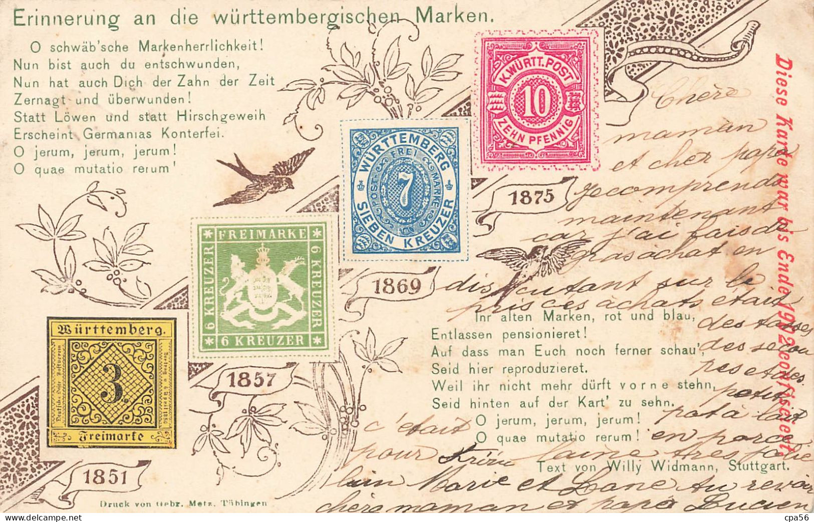 ERINNERUNG An Die WÜRTTEMBERGISCHEN MARKEN - ELLWANGEN 1903 - - Ellwangen