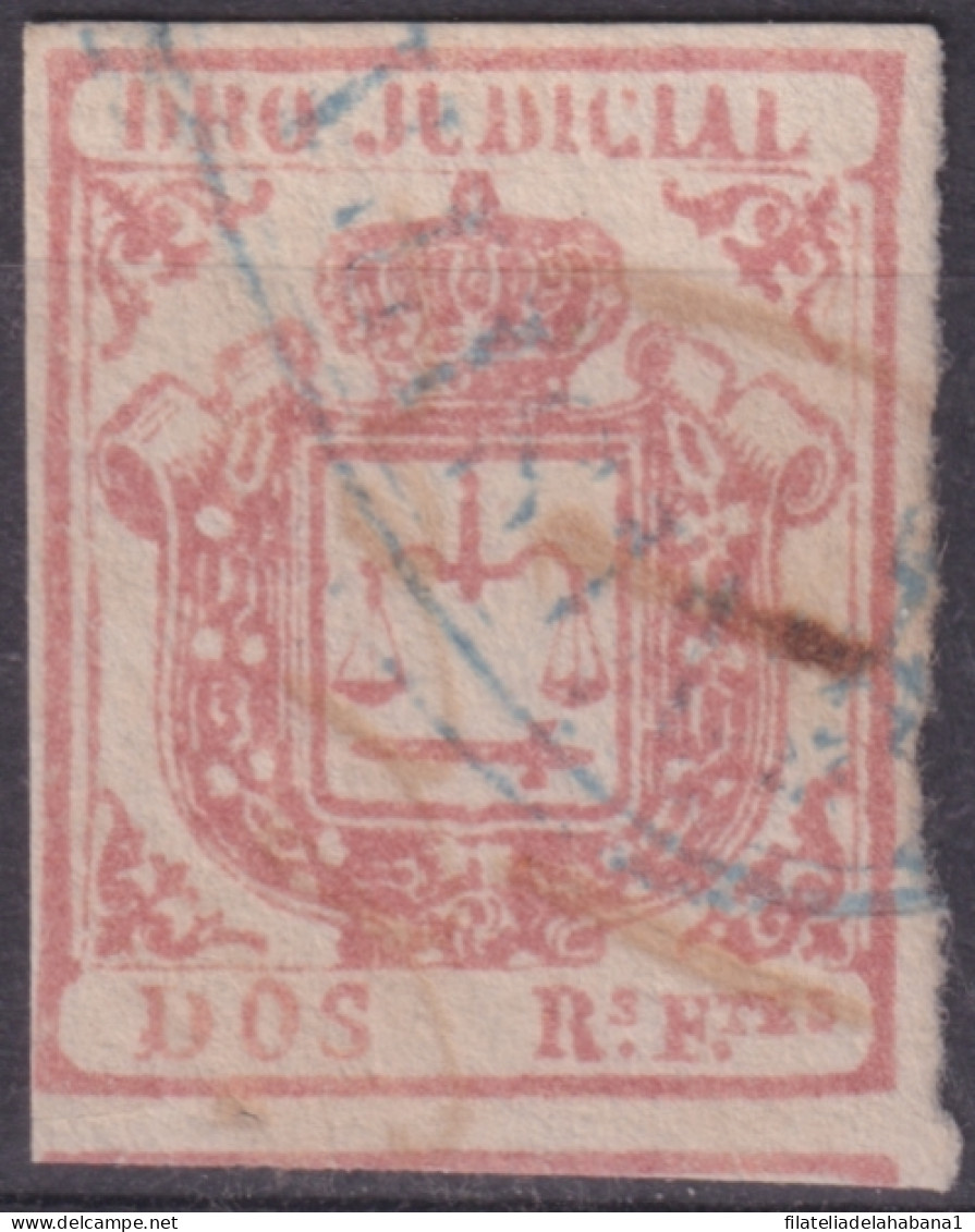 DER-165 CUBA SPAIN ANTILLES LG-2176 2r PINK REVENUE DERECHO JUDICIAL FORGERY.   - Vorphilatelie