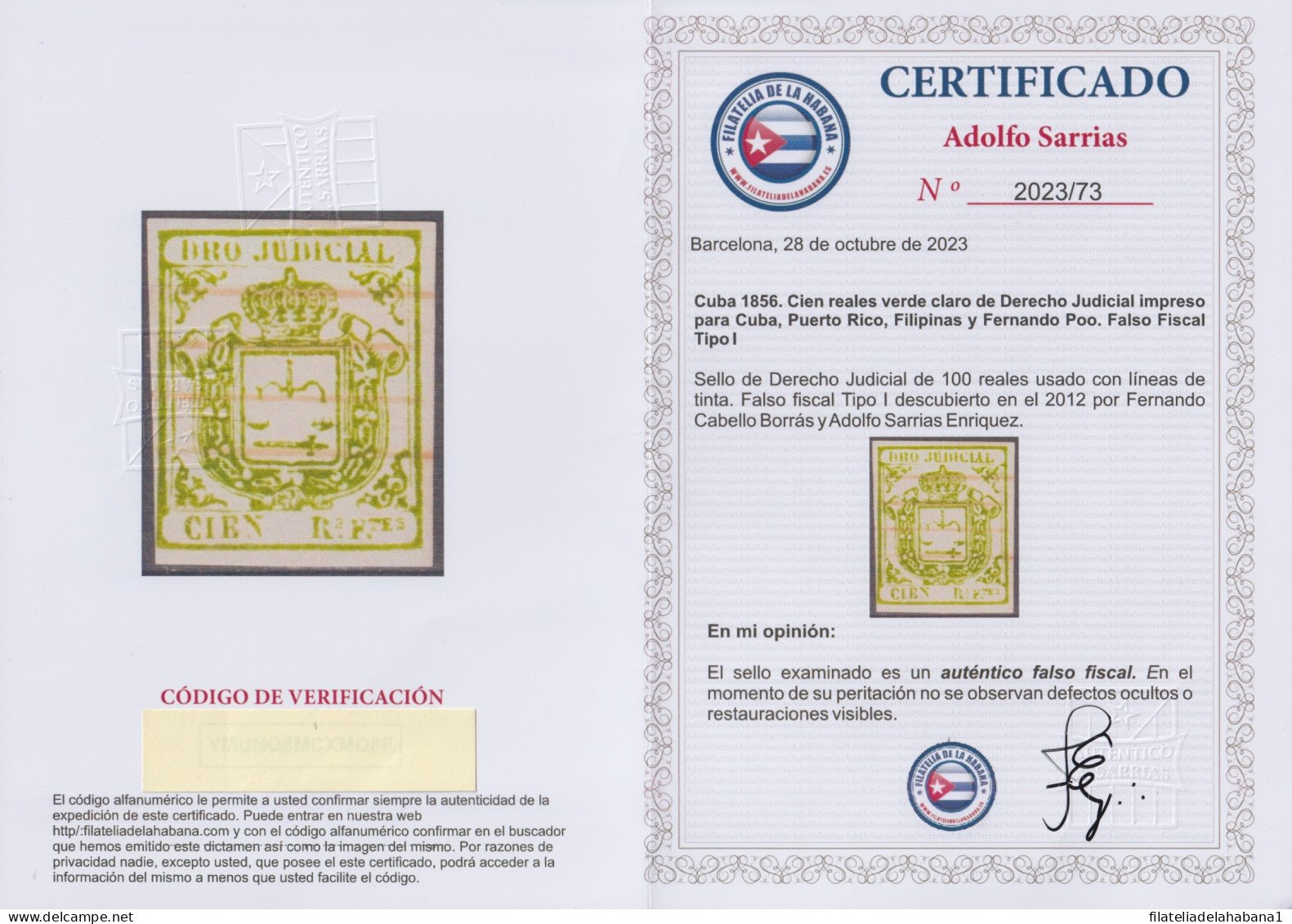 DER-172 SPAIN ANTILLES LG-2183 100r LIGHT GREEN REVENUE DERECHO JUDICIAL FORGERY.  - Prefilatelia