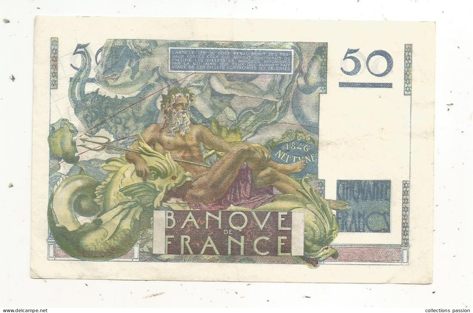 Billet, France, Le Verrier, 8-4-1948, SUP , 2 Scans - 50 F 1946-1951 ''Le Verrier''