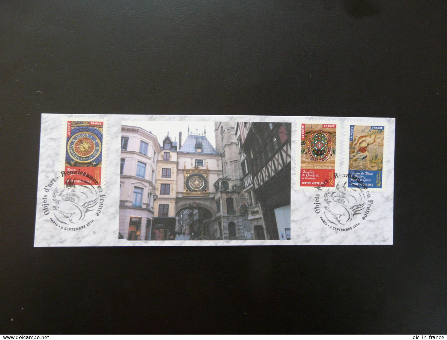 Carte FDC Card Art Renaissance Gros Horloge De Rouen France 2014 - Uhrmacherei
