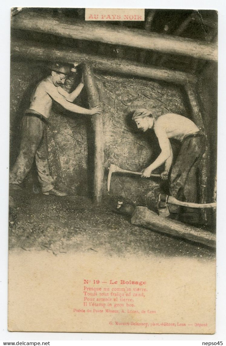 Métier De La Mine Au Pays Noir ,le Boisage - Mines