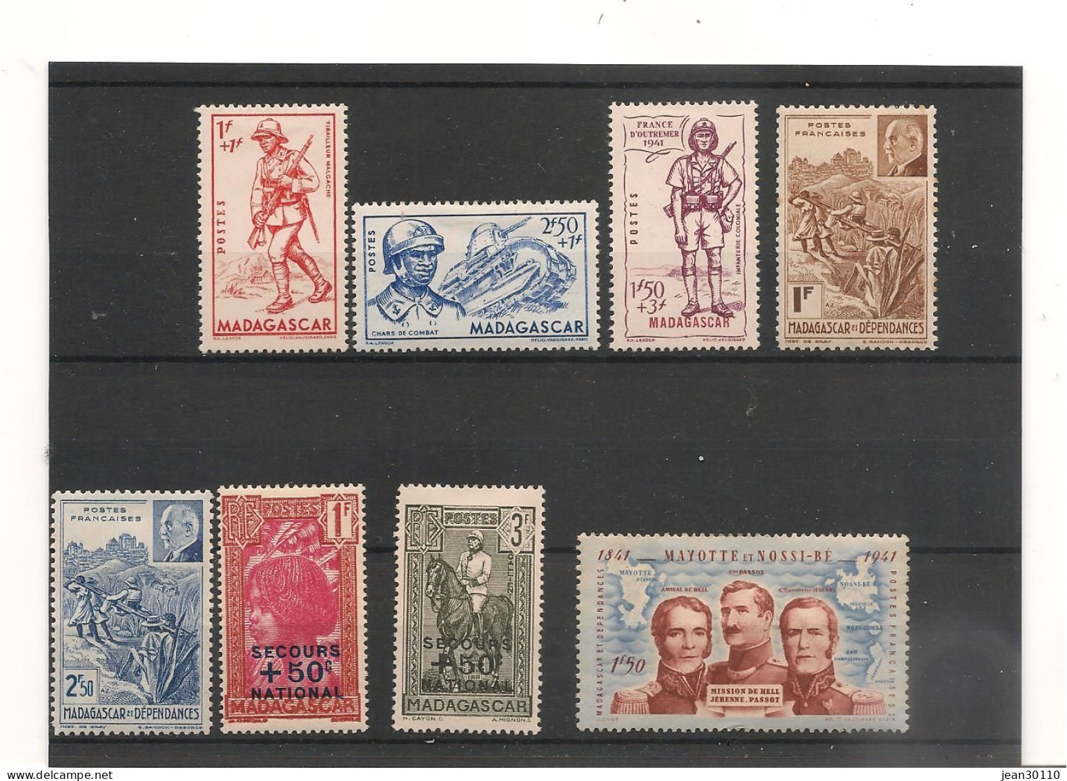 MADAGASCAR ANNÉES 1939/42 N° Y/T : 214/233 Oblitérés Ou (*) COTE: 22 € - Usati