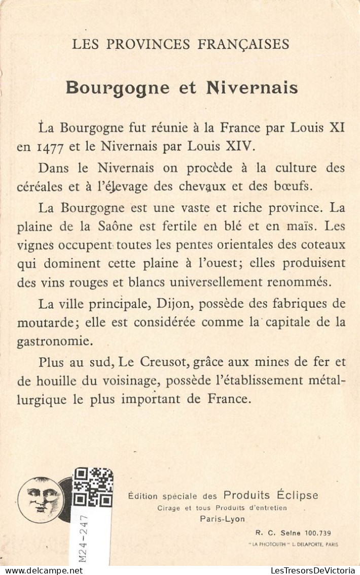 FRANCE - Bourgogne - Les Provinces Françaises - Bourgogne Et Nivernais - Colorisé - Carte Postale Ancienne - Bourgogne