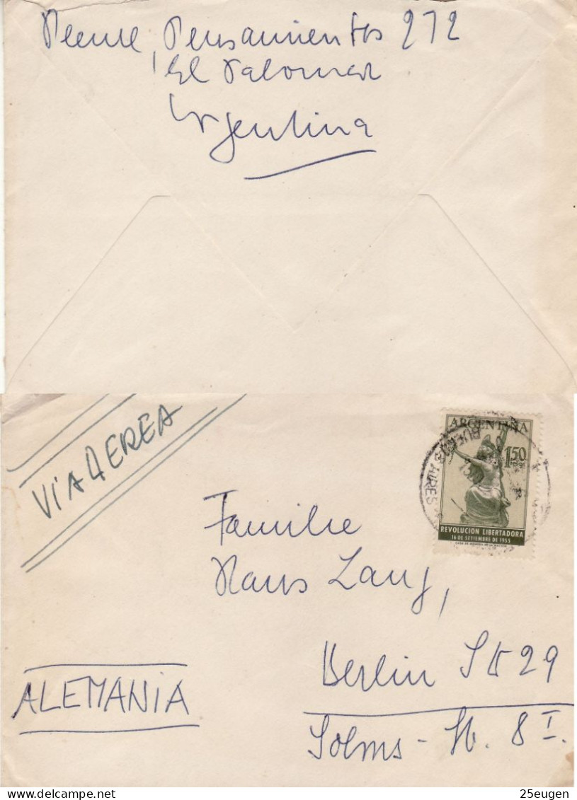 ARGENTINA 1955  AIRMAIL  LETTER SENT FROM BUENOS AIRES TO BERLIN - Briefe U. Dokumente