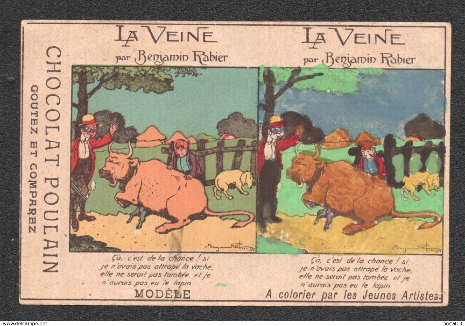  BENJAMIN RABIER / CHOCOLAT POULAIN / LA VEINE  D3089 - Rabier, B.