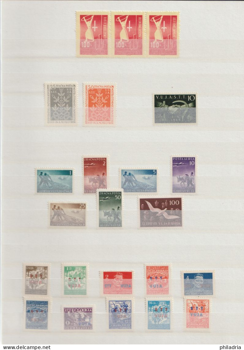 Triest B / VUJA, 1948/54, Complete MNH Collection, Very Good, Far Above Average Quality, Including Tax, Red Cross Stamps - Neufs