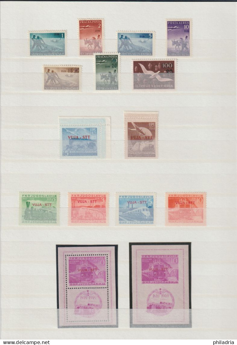 Triest B / VUJA, 1948/54, Complete MNH Collection, Very Good, Far Above Average Quality, Including Tax, Red Cross Stamps - Ongebruikt