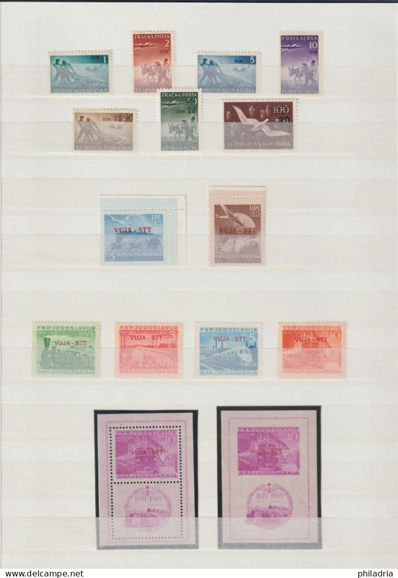 Triest B / VUJA, 1948/54, Complete MNH Collection, Very Good, Far Above Average Quality, Including Tax, Red Cross Stamps - Neufs