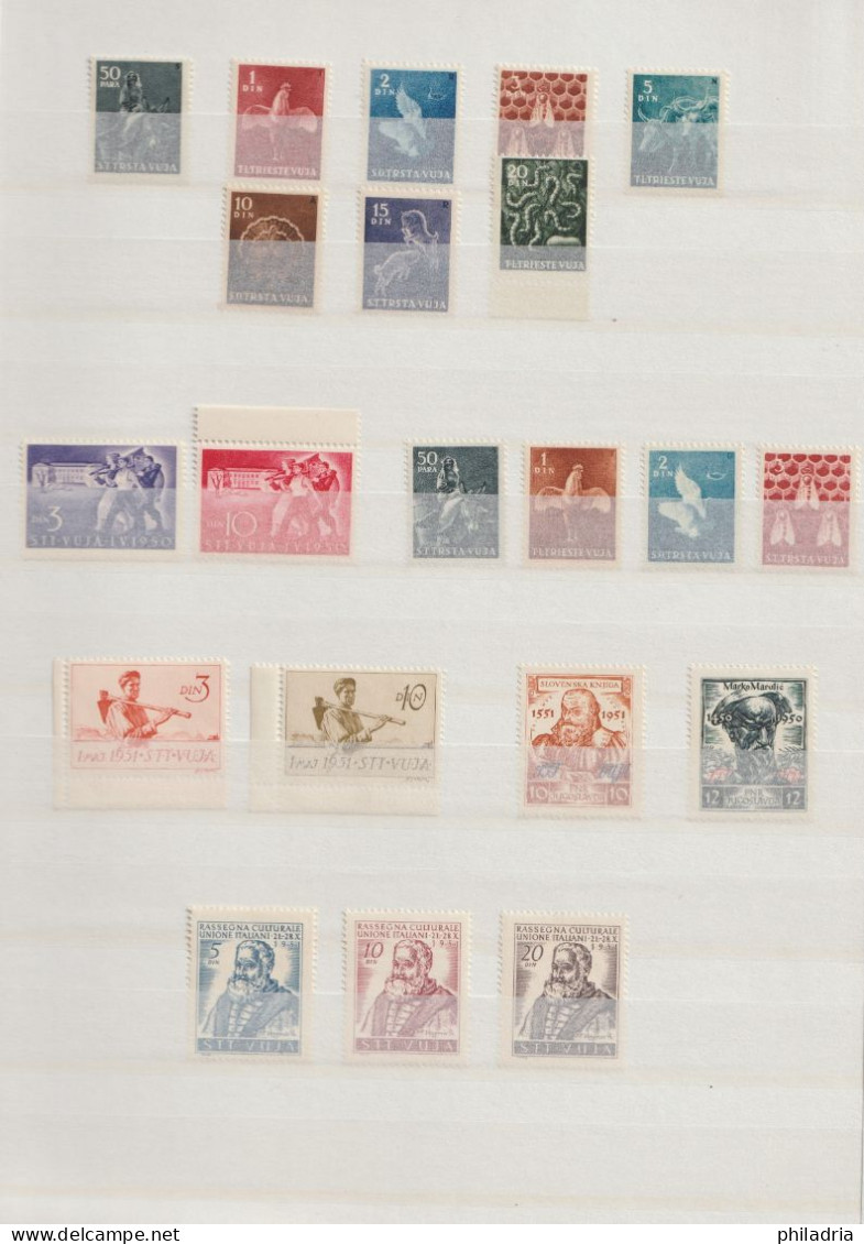 Triest B / VUJA, 1948/54, Complete MNH Collection, Very Good, Far Above Average Quality, Including Tax, Red Cross Stamps - Neufs