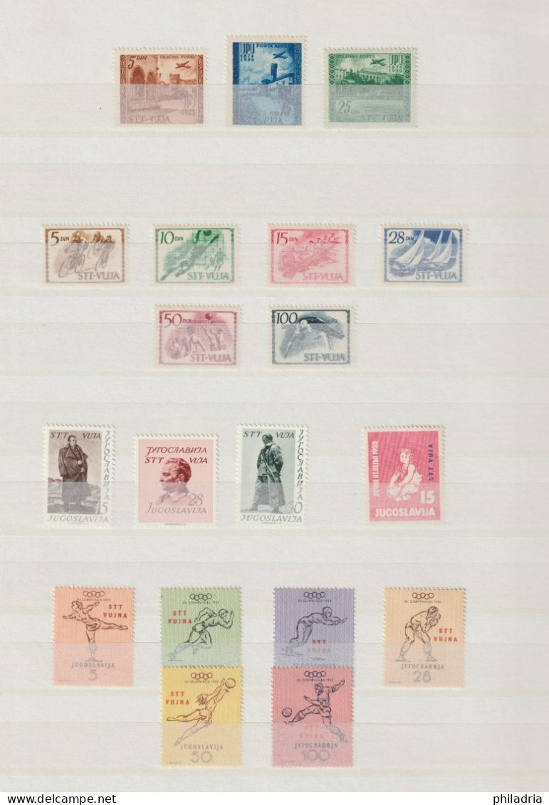 Triest B / VUJA, 1948/54, Complete MNH Collection, Very Good, Far Above Average Quality, Including Tax, Red Cross Stamps - Nuovi